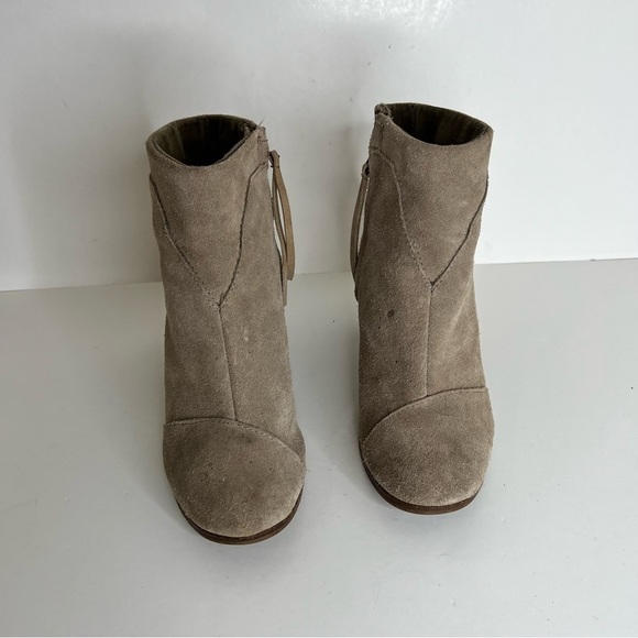 Toms Taupe Lunata Womens Ankle Booties 7 - Picture 3 of 9